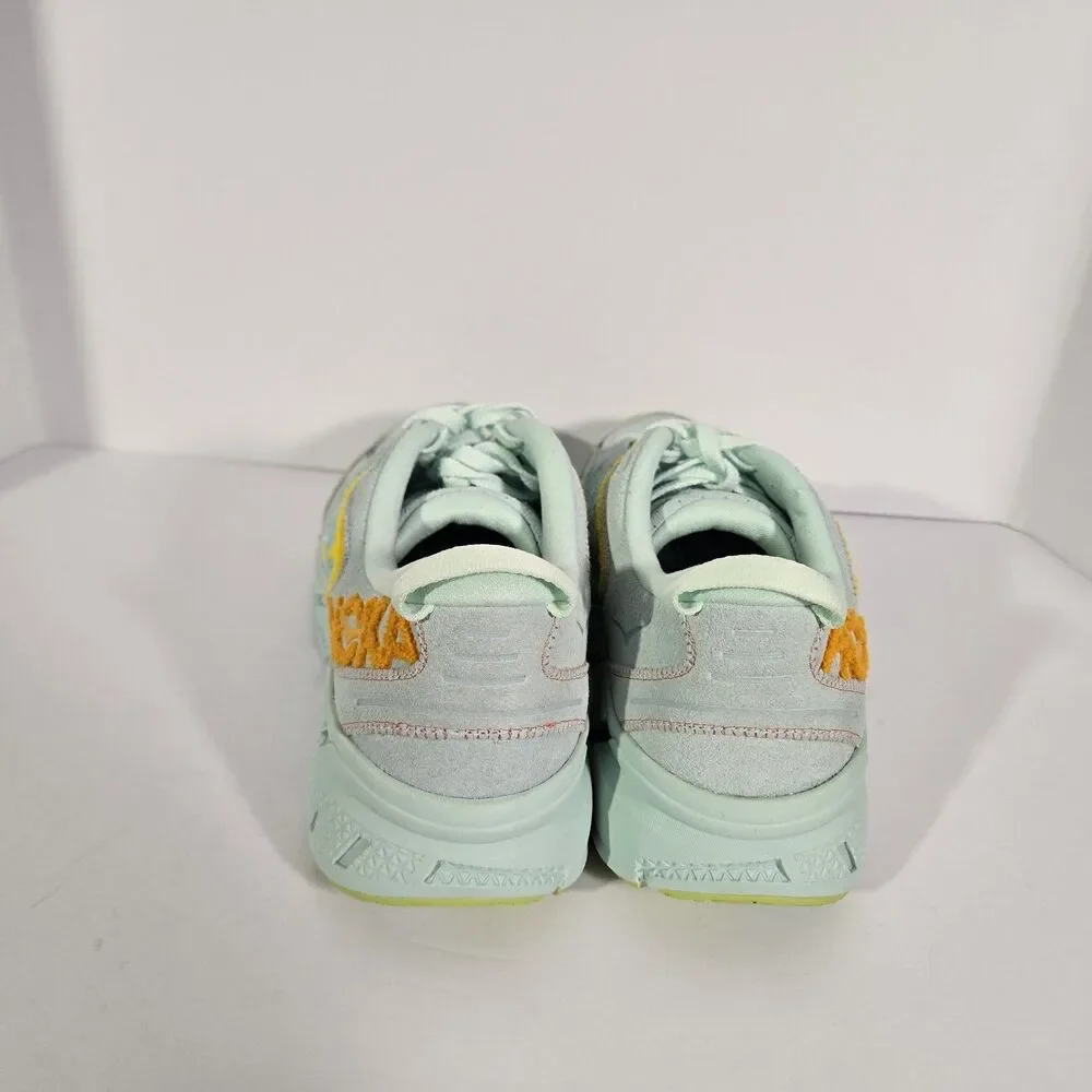 Hoka One One Blue Glass U Clifton L Embroidery Sneaker Shoe Mens 12 Womens 13 - Picture 3 of 8